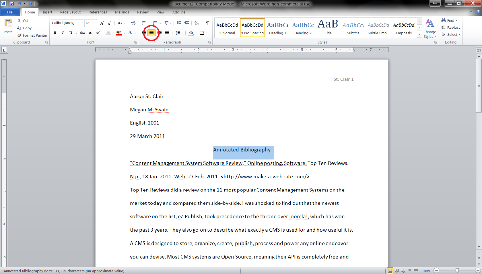 Creating an annotated bibliography