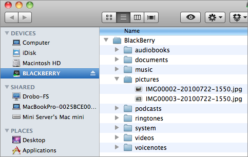 browsing BB pictures from OS X