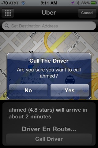 ability to call driver
