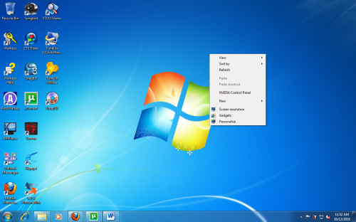 Windows 7 Quickly Hide All Icons From The Desktop