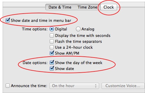 date on menu bar feature in OS X Lion