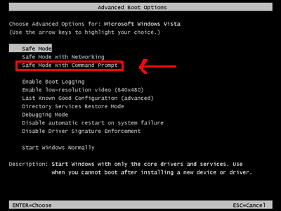 run system restore from command line in vista