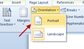 make landscape orientation in word
