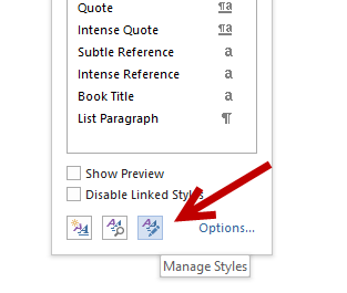 manage styles in word
