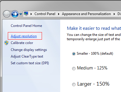 Windows 7 Adjust Resolution