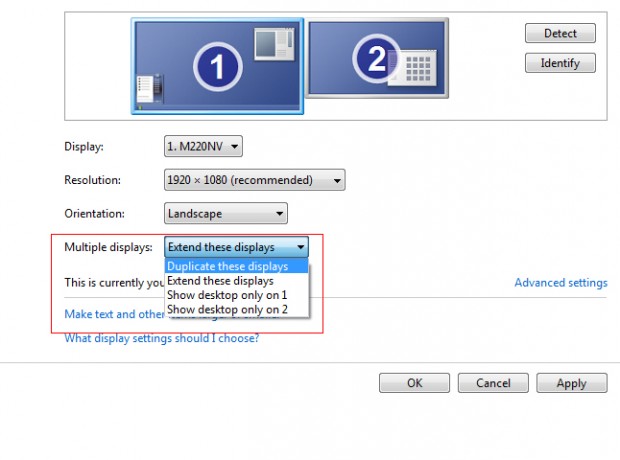 Windows 7 duplicate monitors