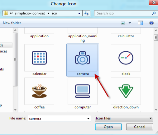change icon in library windows 7