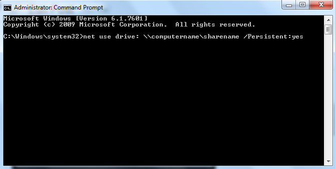 disconnect mapped drive command prompt