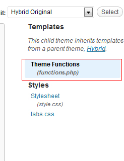 Wordpress Functions.php editor