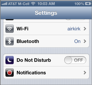 do not disturb settings