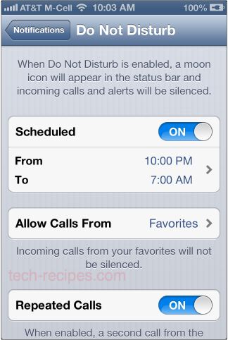 do not disturb schedule