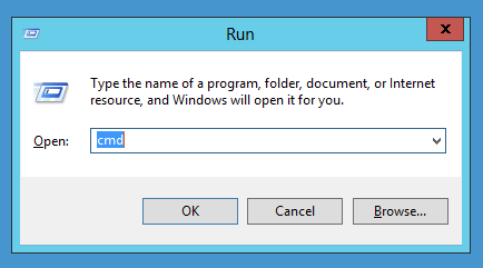 Run to Open cmd