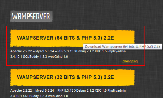 WAMP Server download