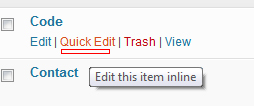 Quick Edit WordPress Page