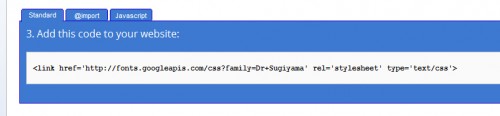 google web fonts add code to website