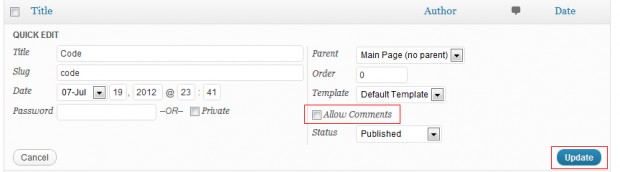 Wordpress Disable Comments