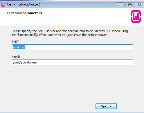 WAMP email php