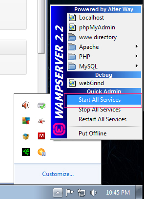 WAMP start all services