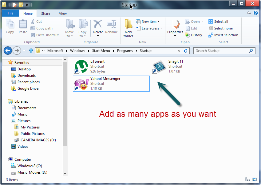 Программа add. Windows Startup folder. Windows folder.