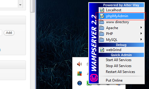 WAMP phpMyAdmin