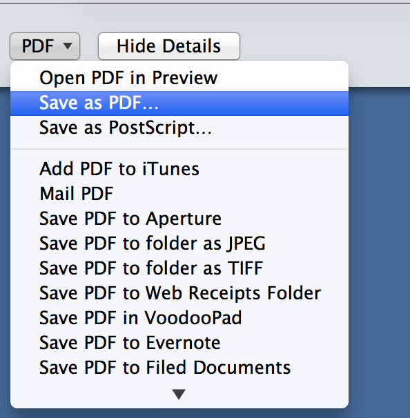 save as PDF