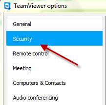 TeamViewer's Security options