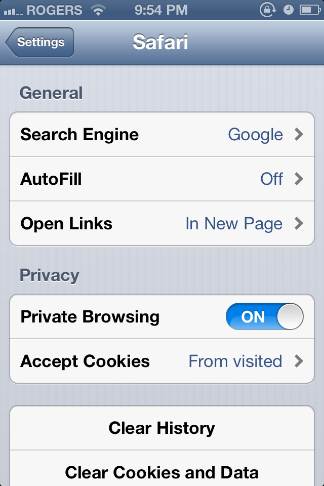 IPhone Or IPad Enable Private Browsing