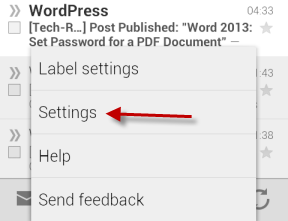 Gmail for Android Settings