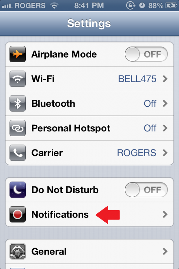 iPhone and iPad Change Notification Types