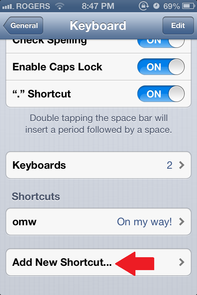 iPhone or iPad Create Custom Keyboard Shortcuts