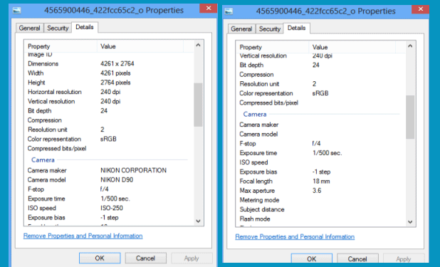 before and after data removed