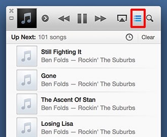 display the up next feature in itunes 11