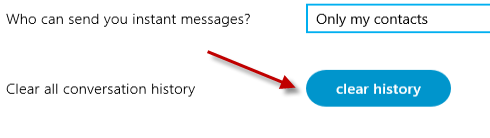 clear skype history