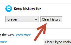 skype clear history