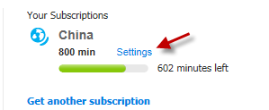 skype subscription settings