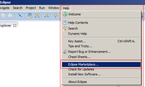 Eclipse Help Marketplace toolbar