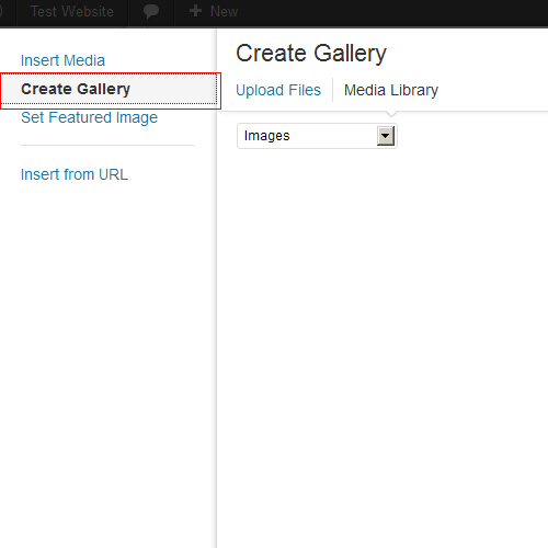 Wordpress 3.5 Create Gallery Button