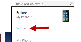 windows phone store sign in