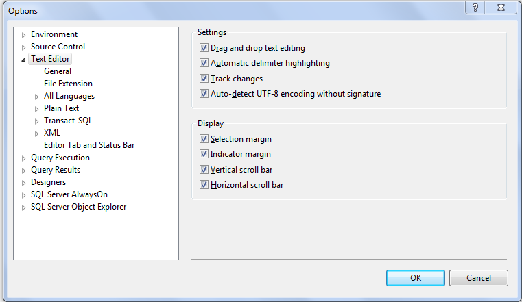 sql server management studio show line numbers