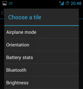 choose a tile android quick settings panel