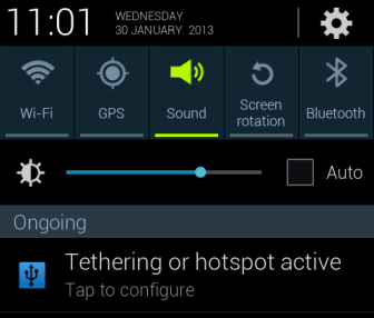 android active tethering notification