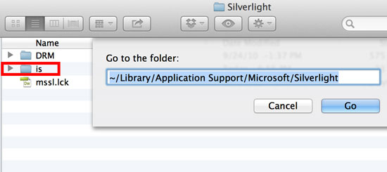 silverlight's cache folder