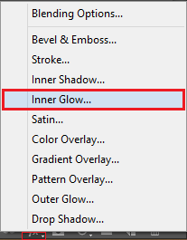 click on fx > inner glow