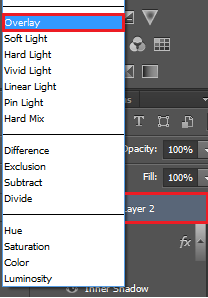 Select overlay for the blend mode