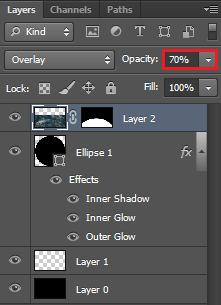 set the opacity to 70%