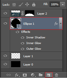 Select the ellipse layer and hit create new layer