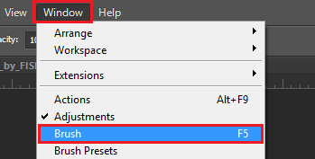 go to: windows > brush