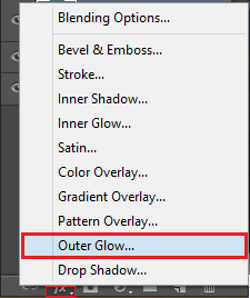 select fx > outer glow...