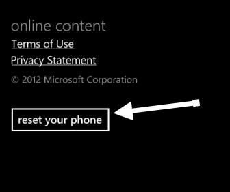 reset windows phone 8