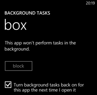 unblock windows phone 8 tasks